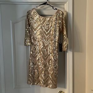 Gold sequin dress